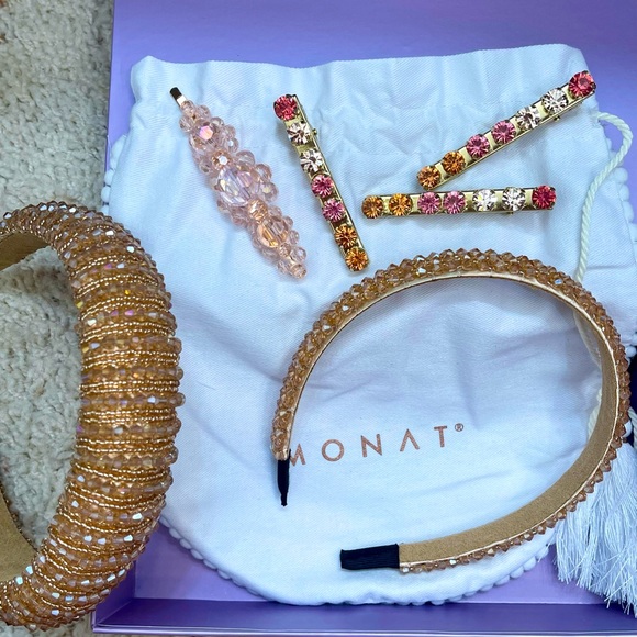 Hand beaded headbands & sparkling crystal gemstone hair clips - Picture 3 of 6